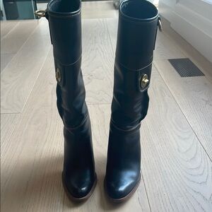 Coach Black Heeled Boots with Elegant Silhouette